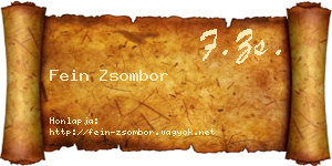 Fein Zsombor névjegykártya
